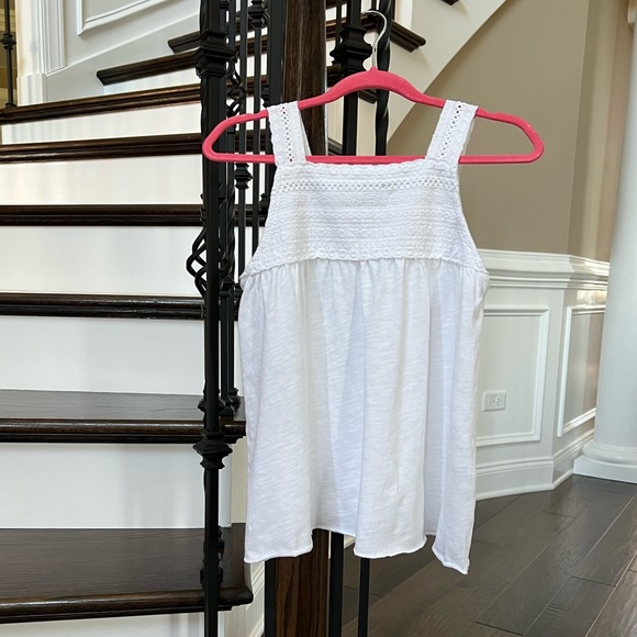Zara Girls White Sleeveless Crochet Boho Coastal Tank Top Size 8 - Picture 6 of 10